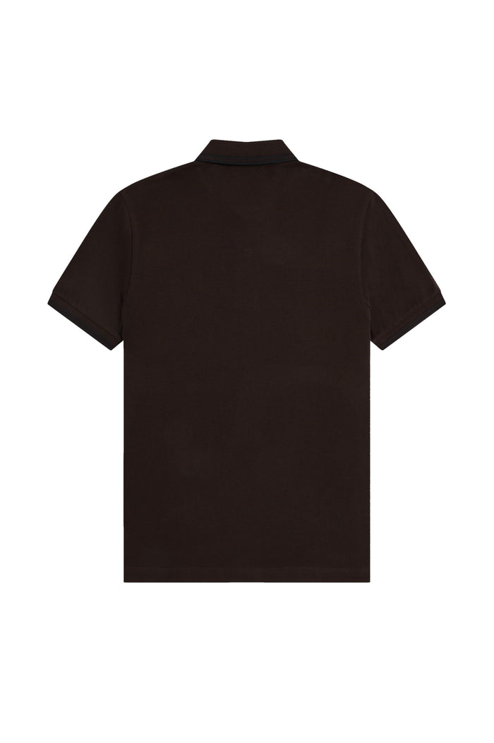 Fred Perry Slim Fit Twin Tipped Polo Rich Brown / Black / Black