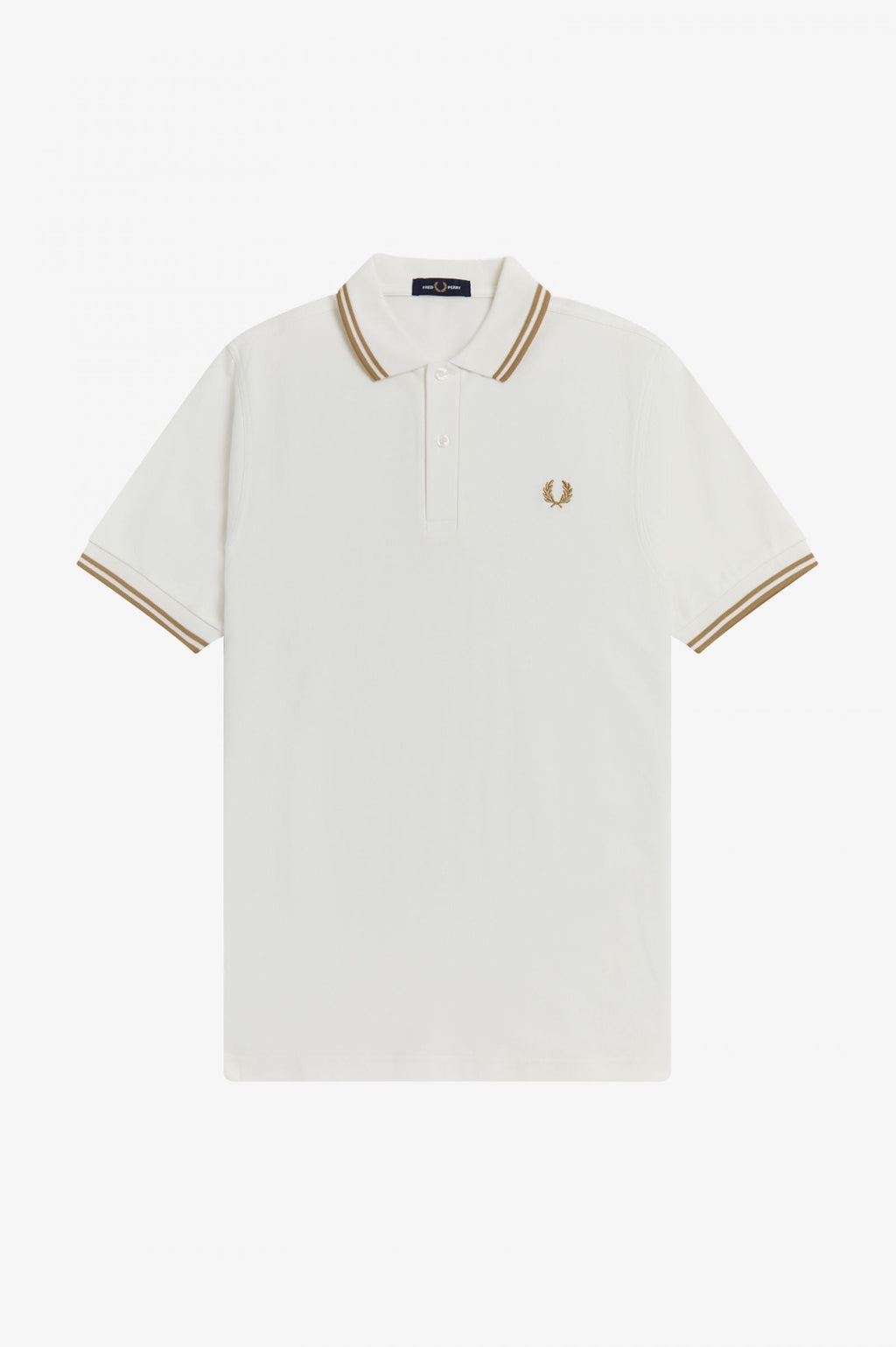 Fred Perry Slim Fit Twin Tipped Polo Snow White Desert Desert