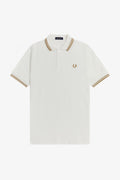 Fred Perry Slim Fit Twin Tipped Polo Snow White Desert Desert