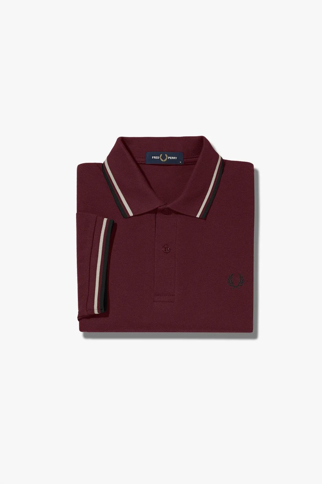 Fred Perry Slim Fit Twin Tipped Polo Oxblood / Crudo / Black