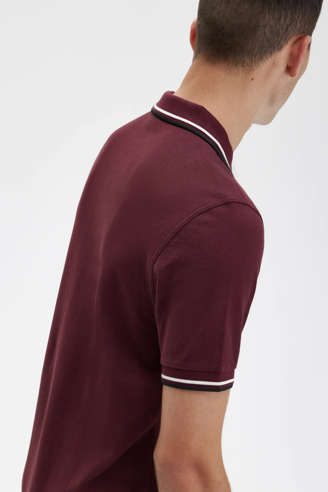 Fred Perry Slim Fit Twin Tipped Polo Oxblood / Crudo / Black