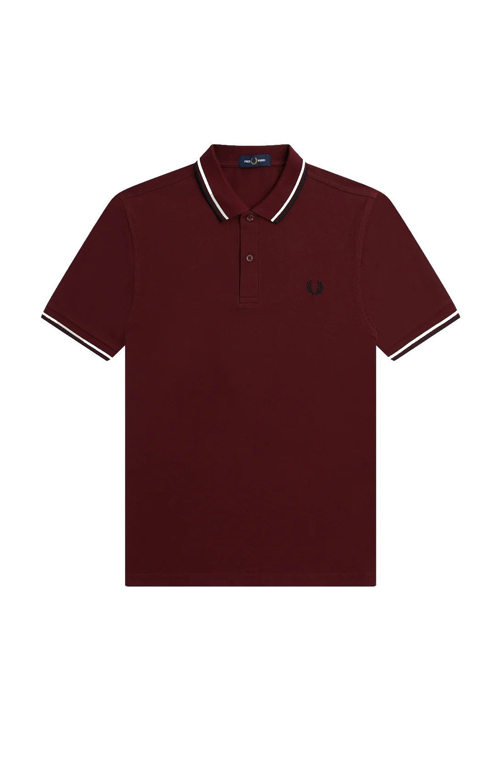 Fred Perry Slim Fit Twin Tipped Polo Oxblood / Crudo / Black