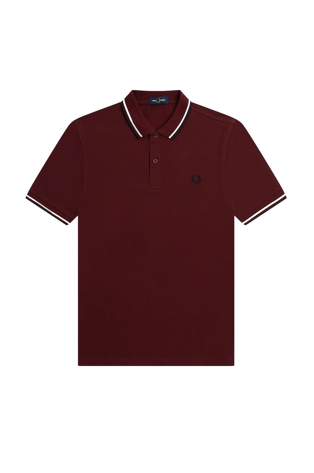 Fred Perry Slim Fit Twin Tipped Polo Oxblood / Crudo / Black