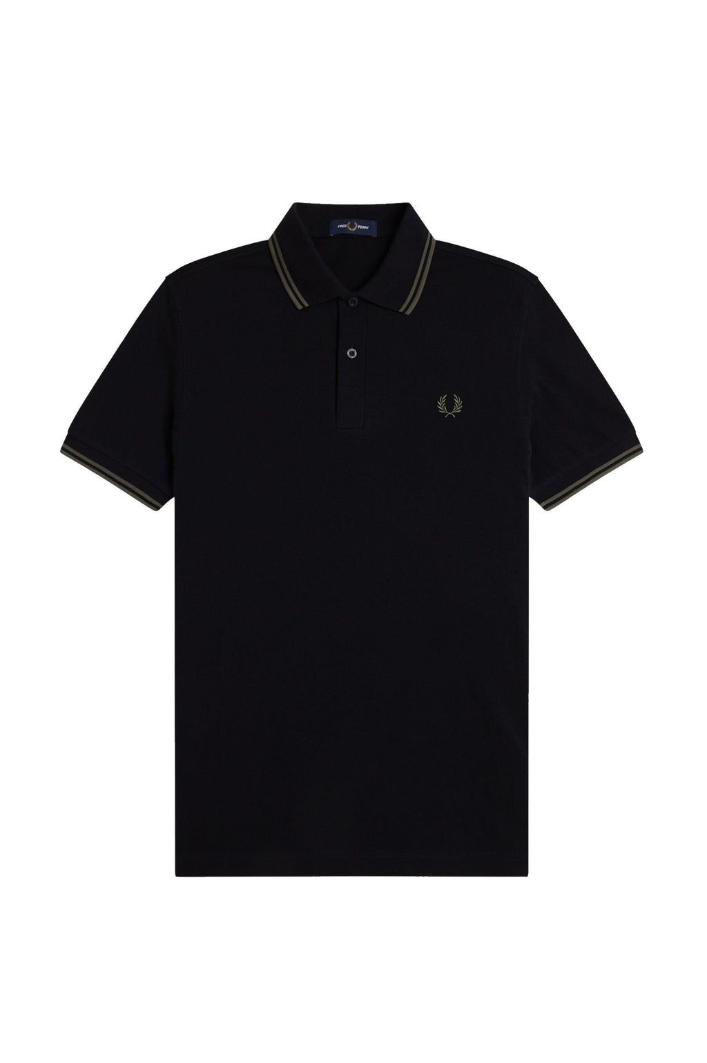 Fred Perry Slim Fit Twin Tipped Polo Black / Field Green / Field Green