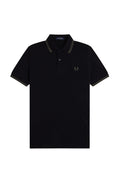 Fred Perry Slim Fit Twin Tipped Polo Black / Field Green / Field Green