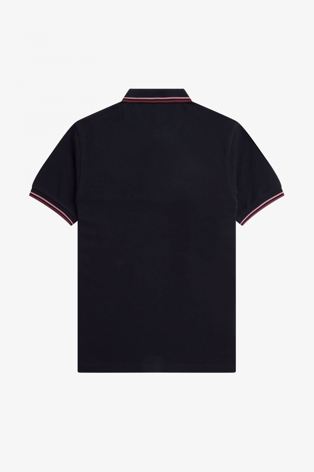 Fred Perry Slim Fit Twin Tipped Polo Navy / Dusty Rose Pink / Oxblood