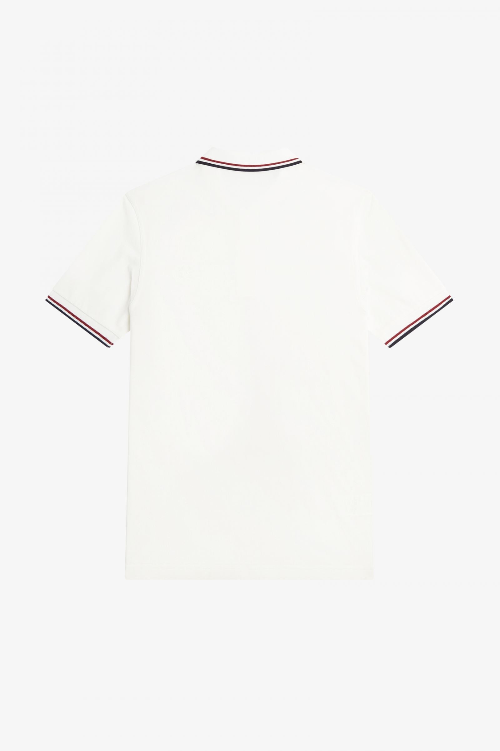 Fred Perry Slim Fit Twin Tipped Polo Snow White / Burnt Red / Navy