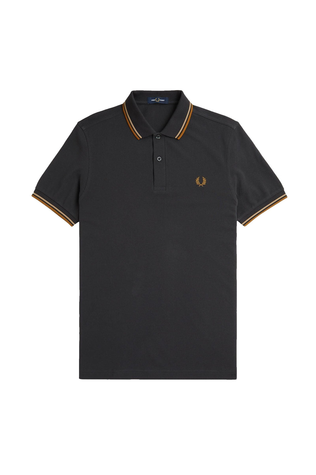 Fred Perry Slim Fit Twin Tipped Polo Anchor Grey / Warm Stone / Dark Caramel