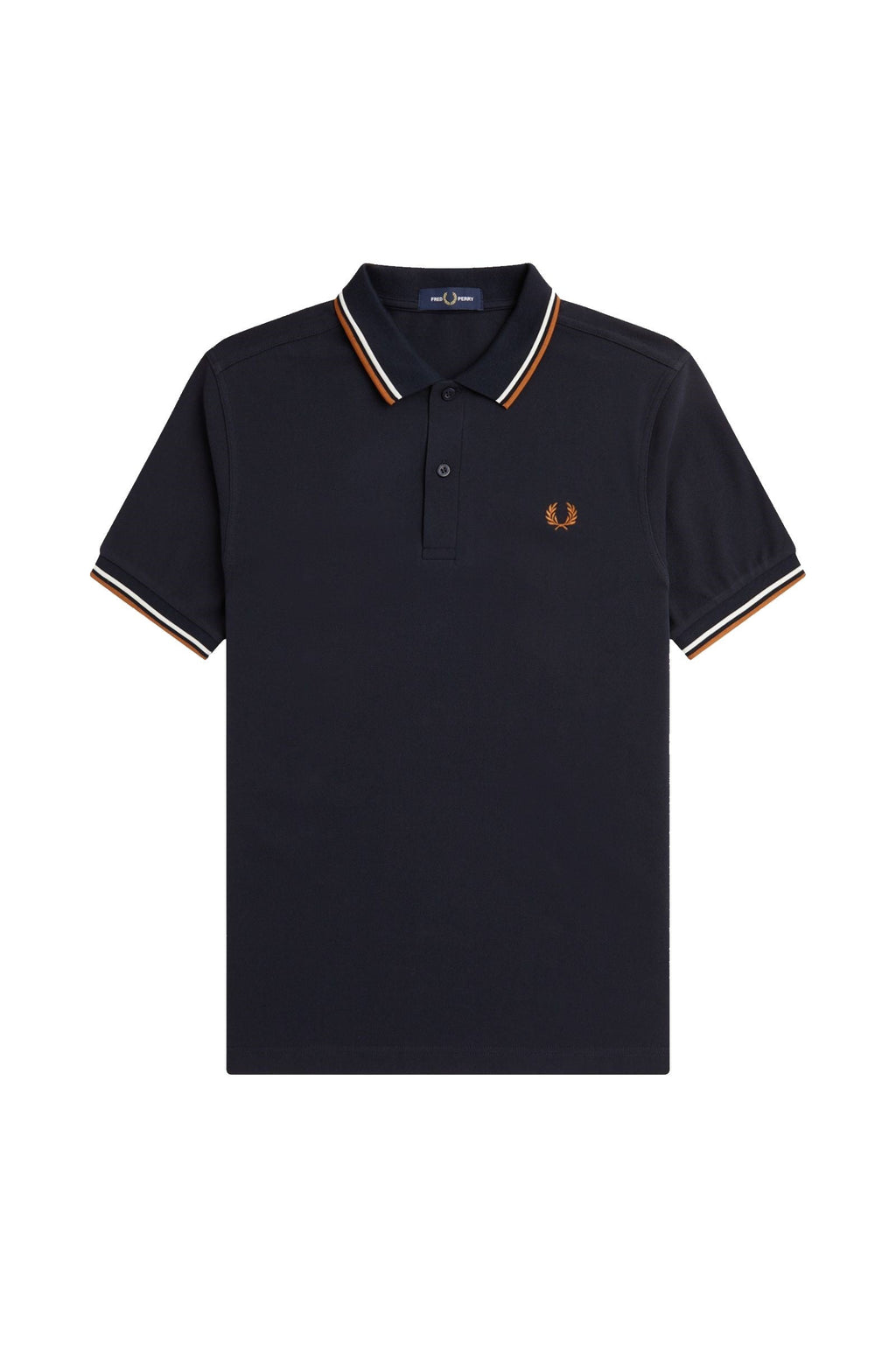 Fred Perry Slim Fit Twin Tipped Polo Navy / Ecru / Nut Flake