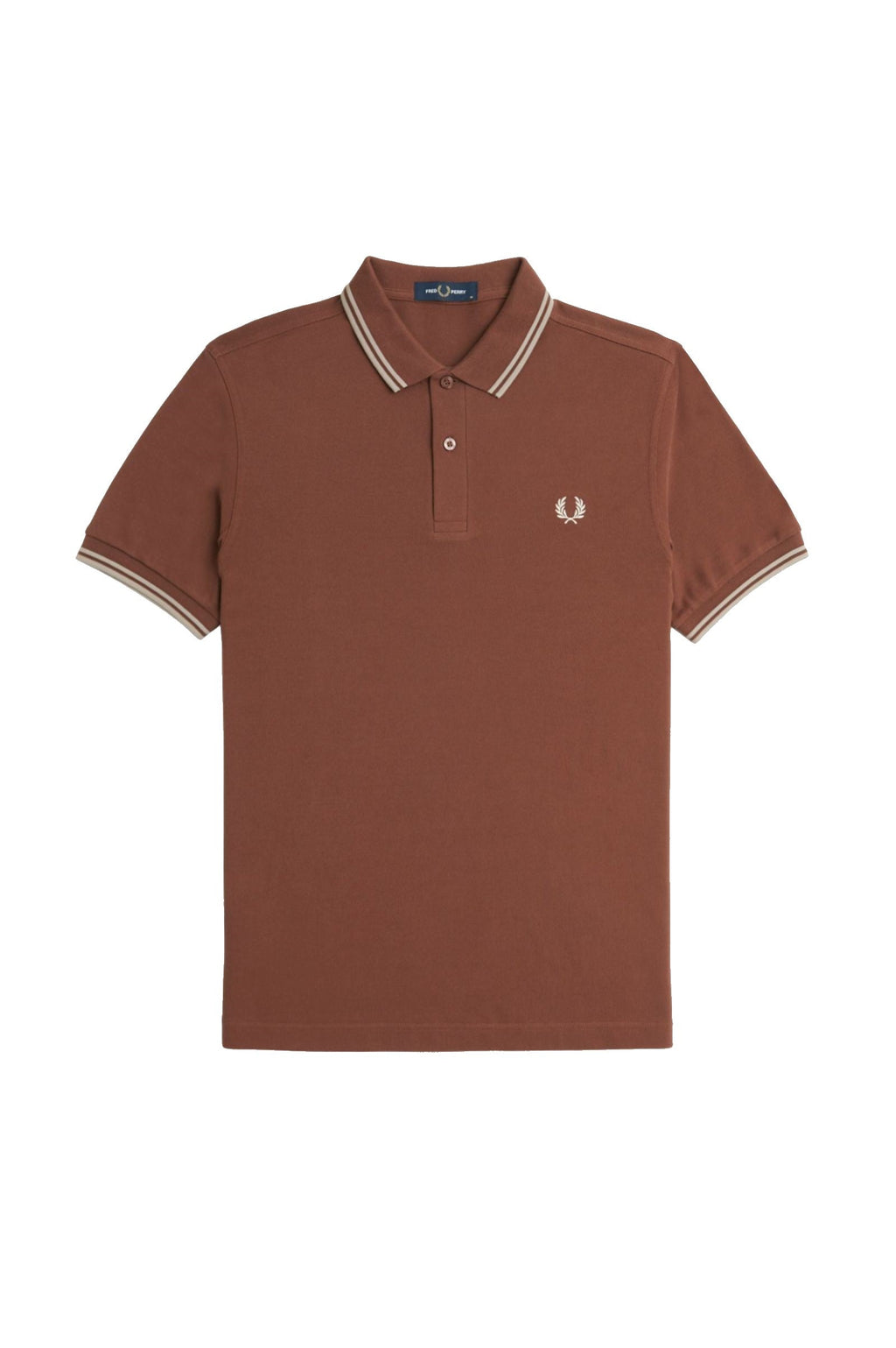 Fred Perry Slim Fit Twin Tipped Polo Whisky Brown / Porridge Marl / Porridge Marl
