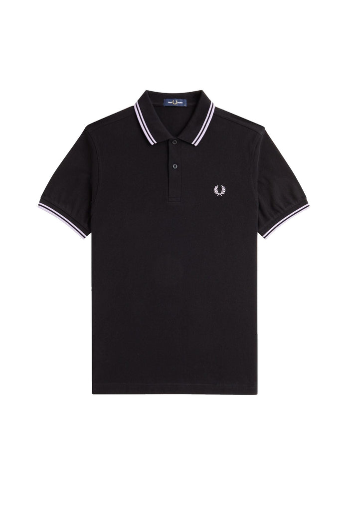 Fred Perry Slim Fit Twin Tipped Polo Black / Ultra Violet / Ultra Violet