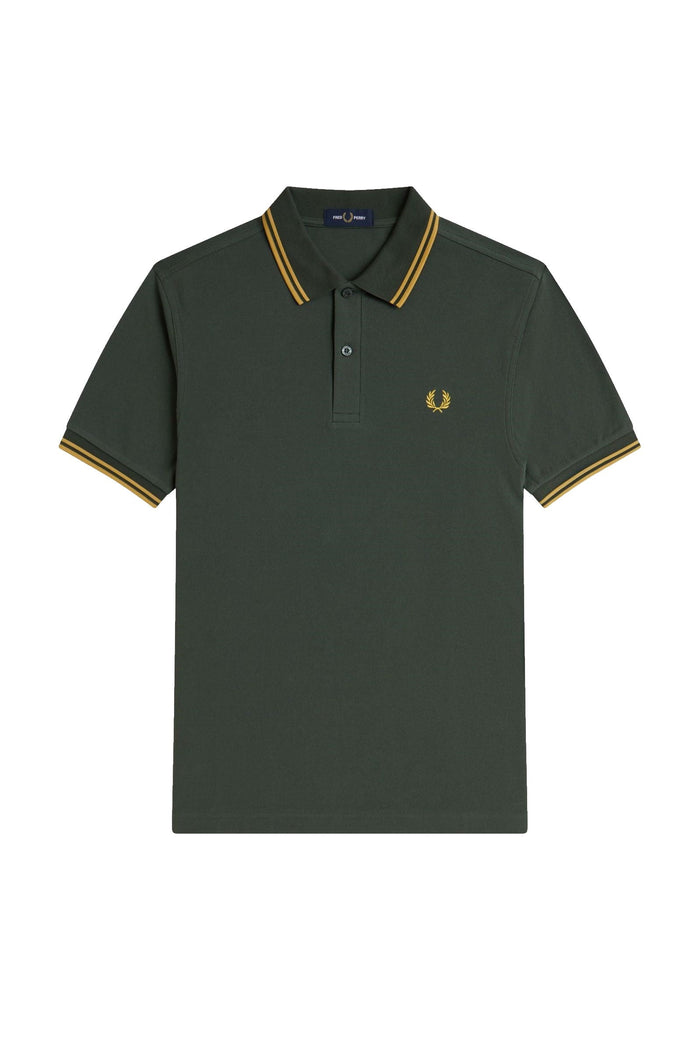Fred Perry Slim Fit Twin Tipped Polo Court Green / Honeycomb / Honeycomb