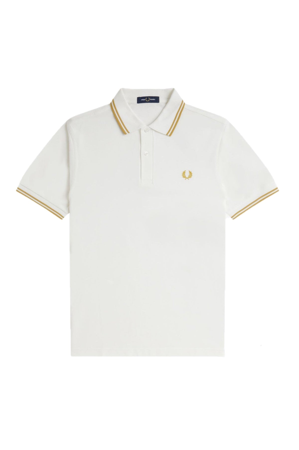 Fred Perry Slim Fit Twin Tipped Polo Snow White / Honeycomb / Honeycomb