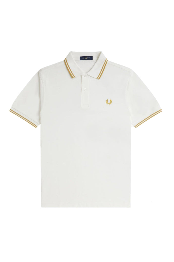 Fred Perry Slim Fit Twin Tipped Polo Snow White / Honeycomb / Honeycomb