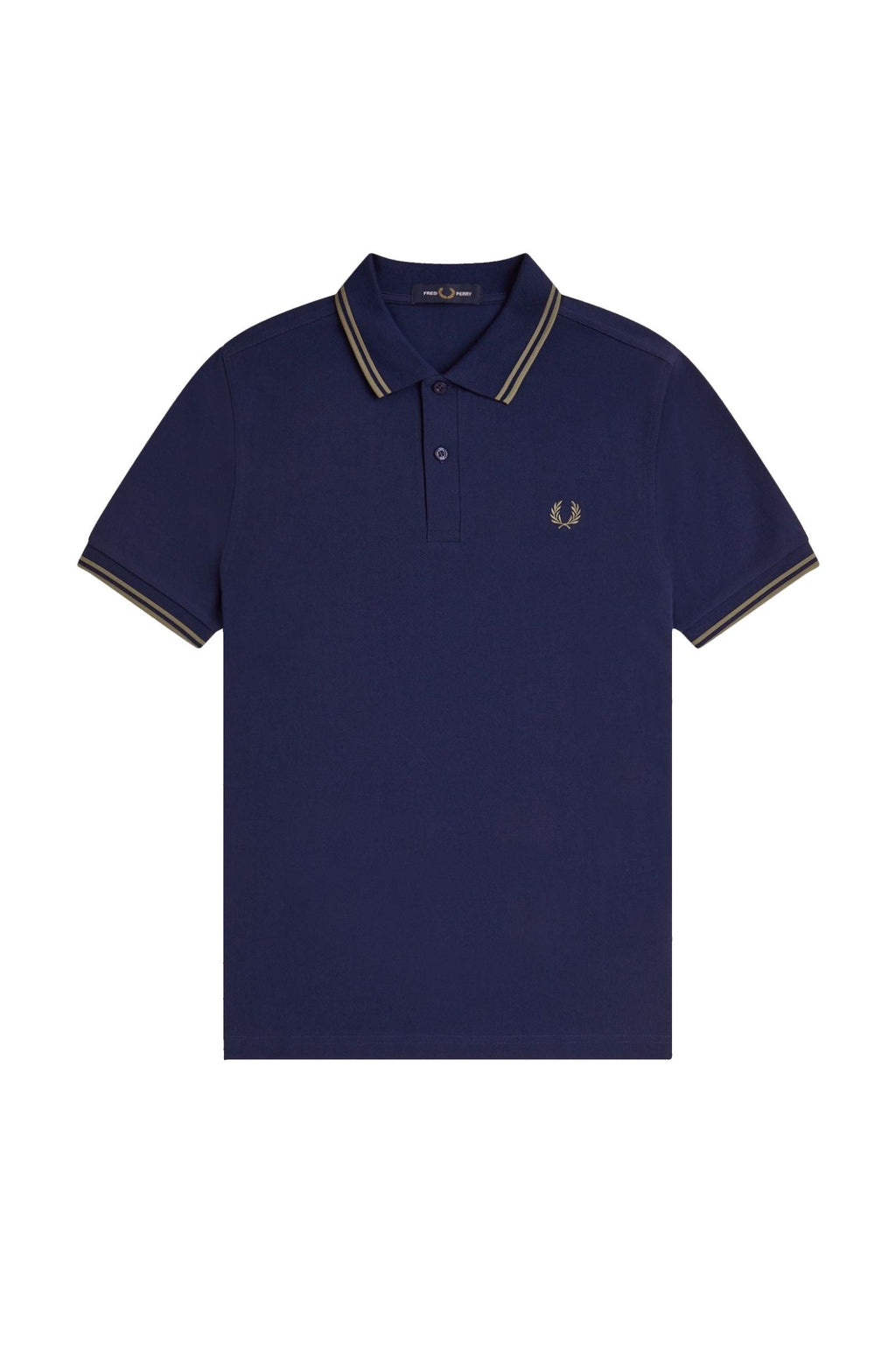 Fred Perry Slim Fit Twin Tipped Polo French Navy / Olive Mint / Olive Mint