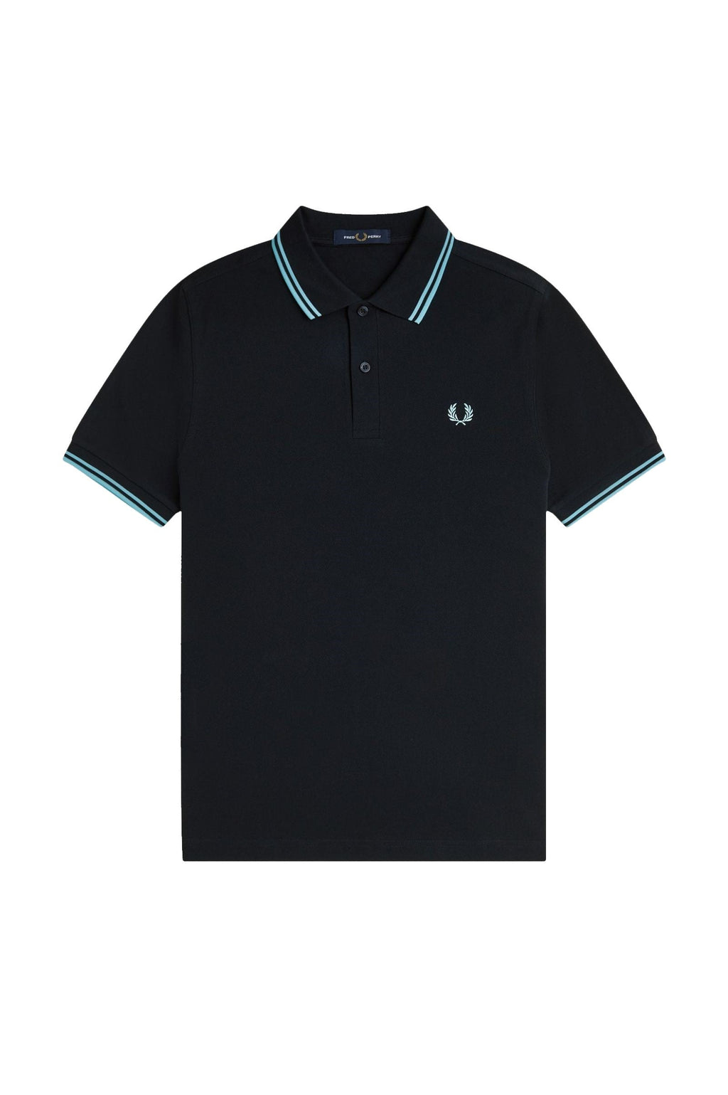 Fred Perry Slim Fit Twin Tipped Polo Navy / Mint Blue / Mint Blue