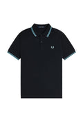 Fred Perry Slim Fit Twin Tipped Polo Navy / Mint Blue / Mint Blue