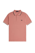 Fred Perry Slim Fit Twin Tipped Polo Putty Pink / Ecru / Navy
