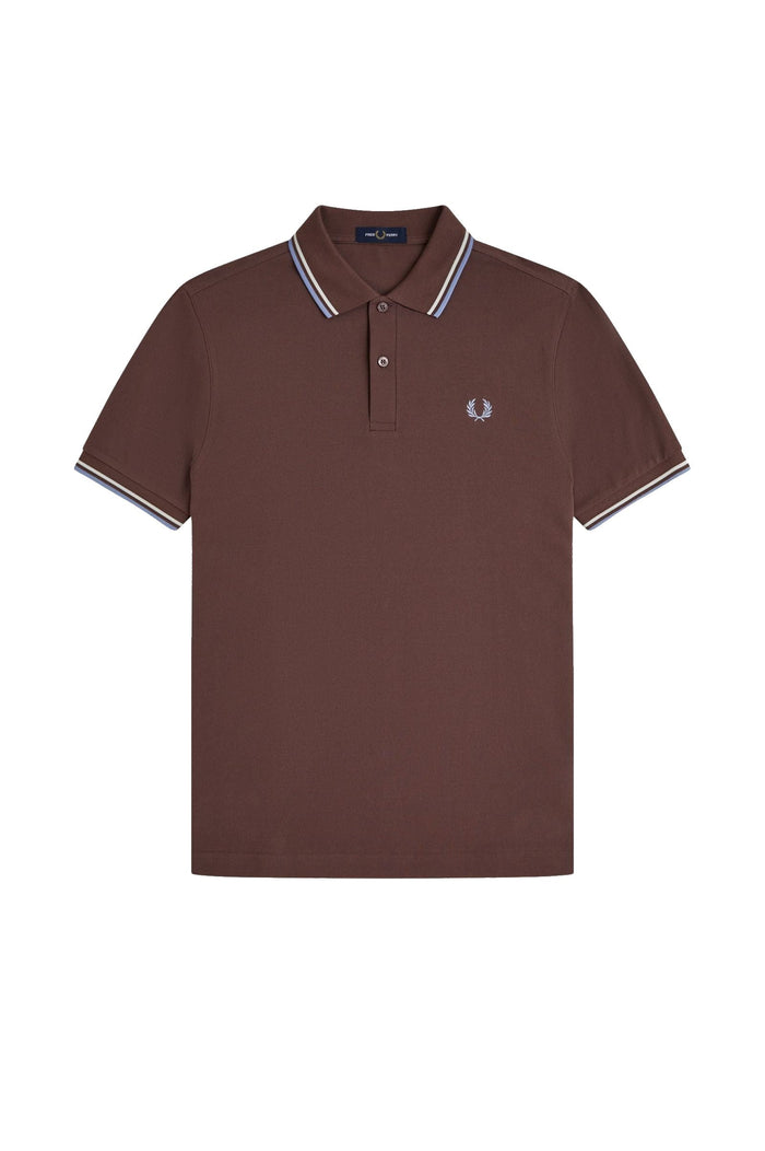 Fred Perry Slim Fit Twin Tipped Polo Carrington Brick / Ecru / Light Smoke