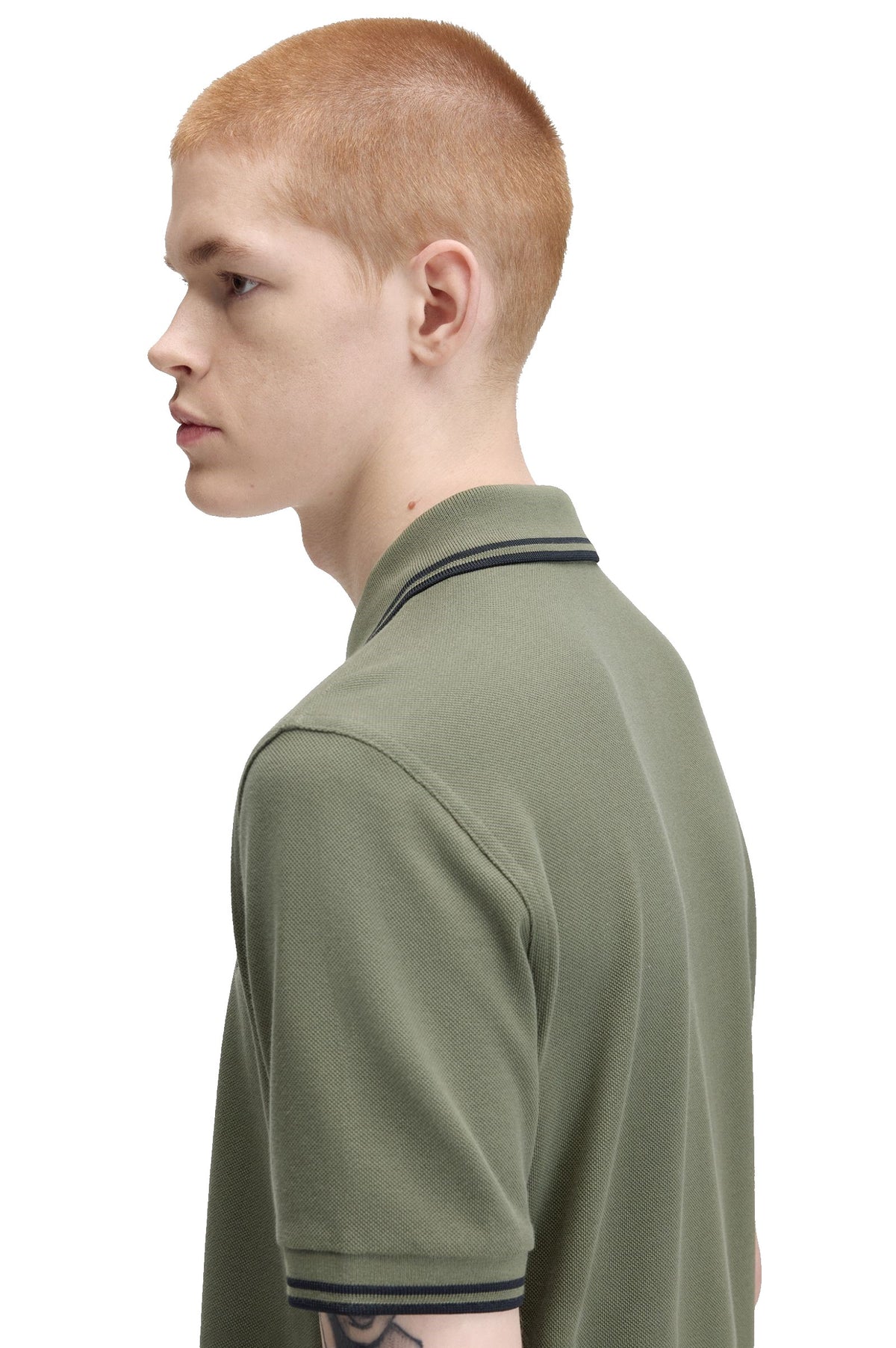 Fred Perry Slim Fit Twin Tipped Polo Laurel Wreath Green / Black / Black