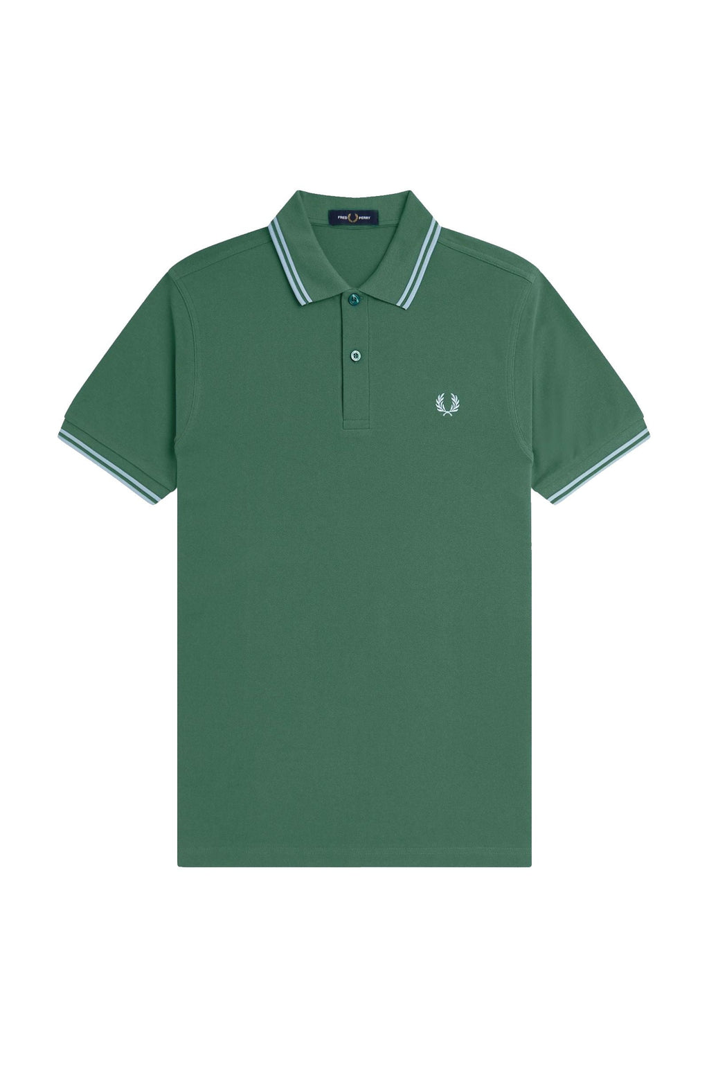 Fred Perry Slim Fit Twin Tipped Polo Sport Green / Track Blue / Track Blue