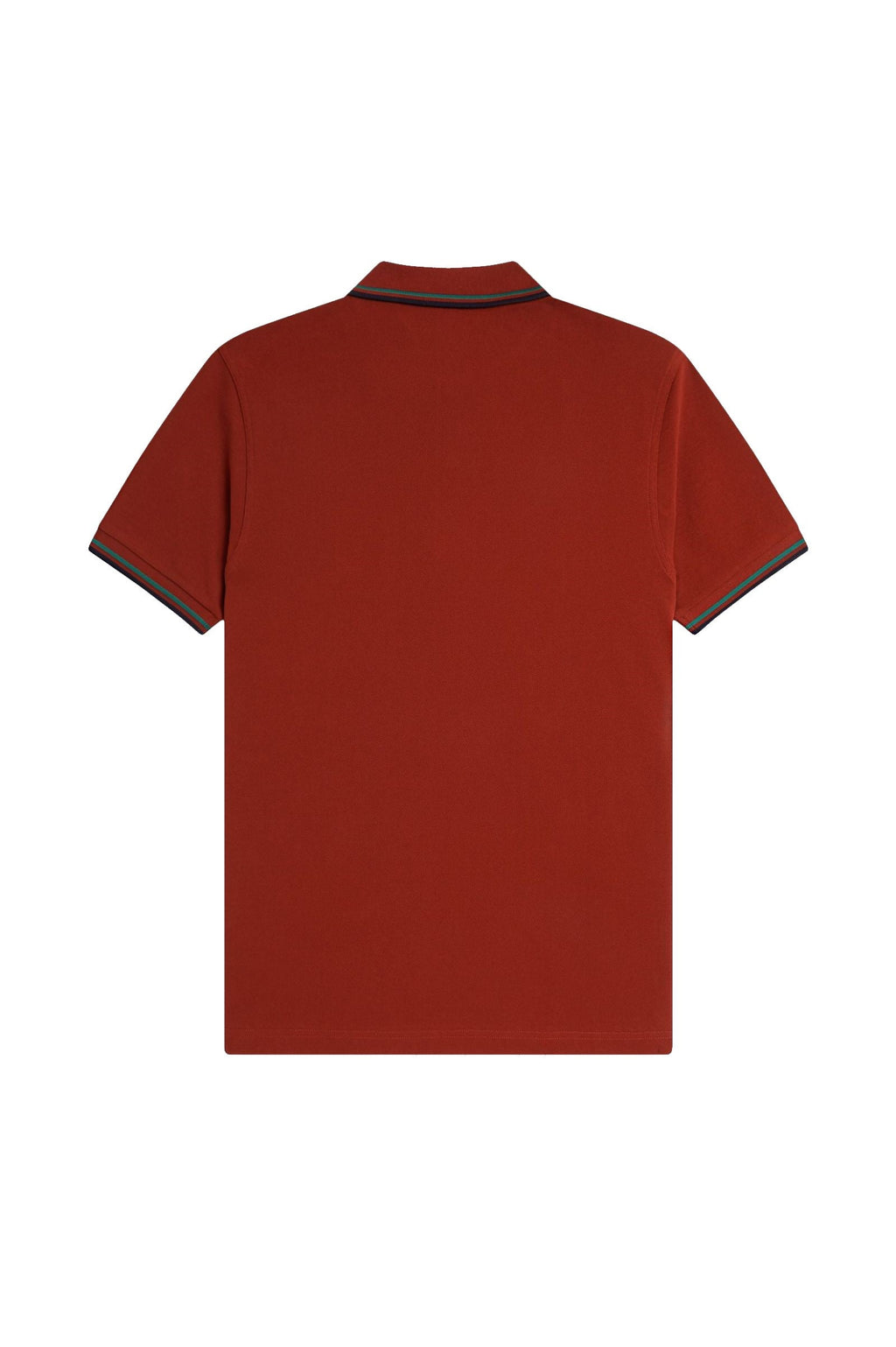 Fred Perry Slim Fit Twin Tipped Polo Burnt Red / Sport Green / Navy