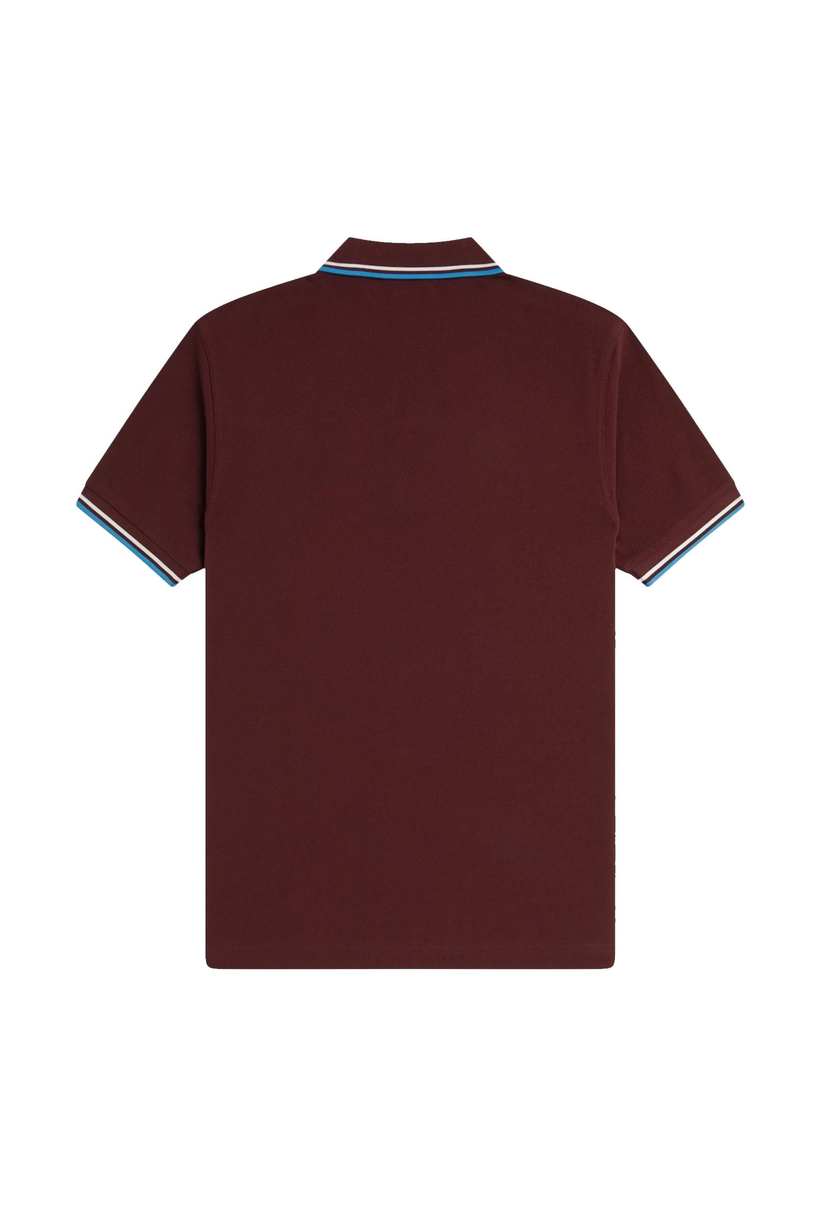 Fred Perry Slim Fit Twin Tipped Polo Oxblood / Ecru / Court Blue