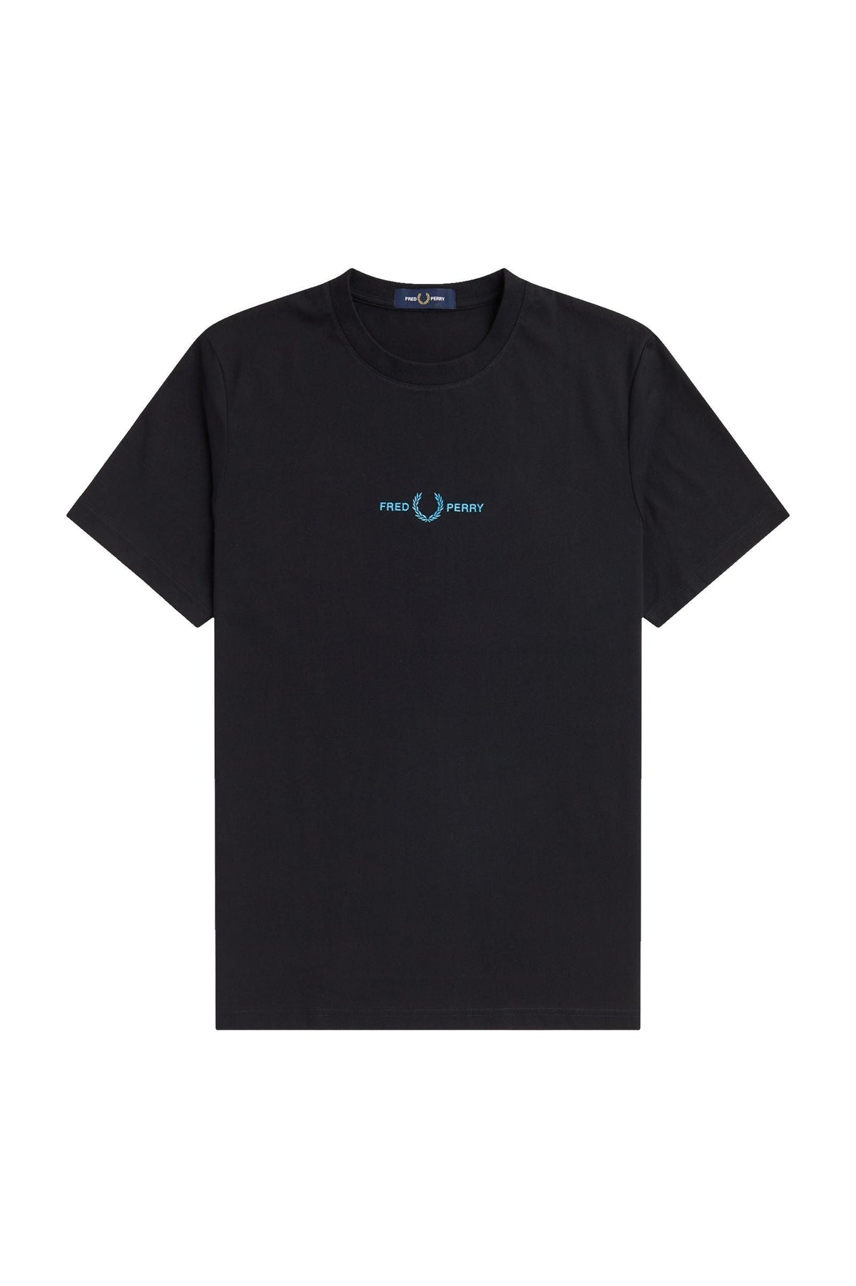 Fred Perry Embroidered Logo T-Shirt Black Aqua
