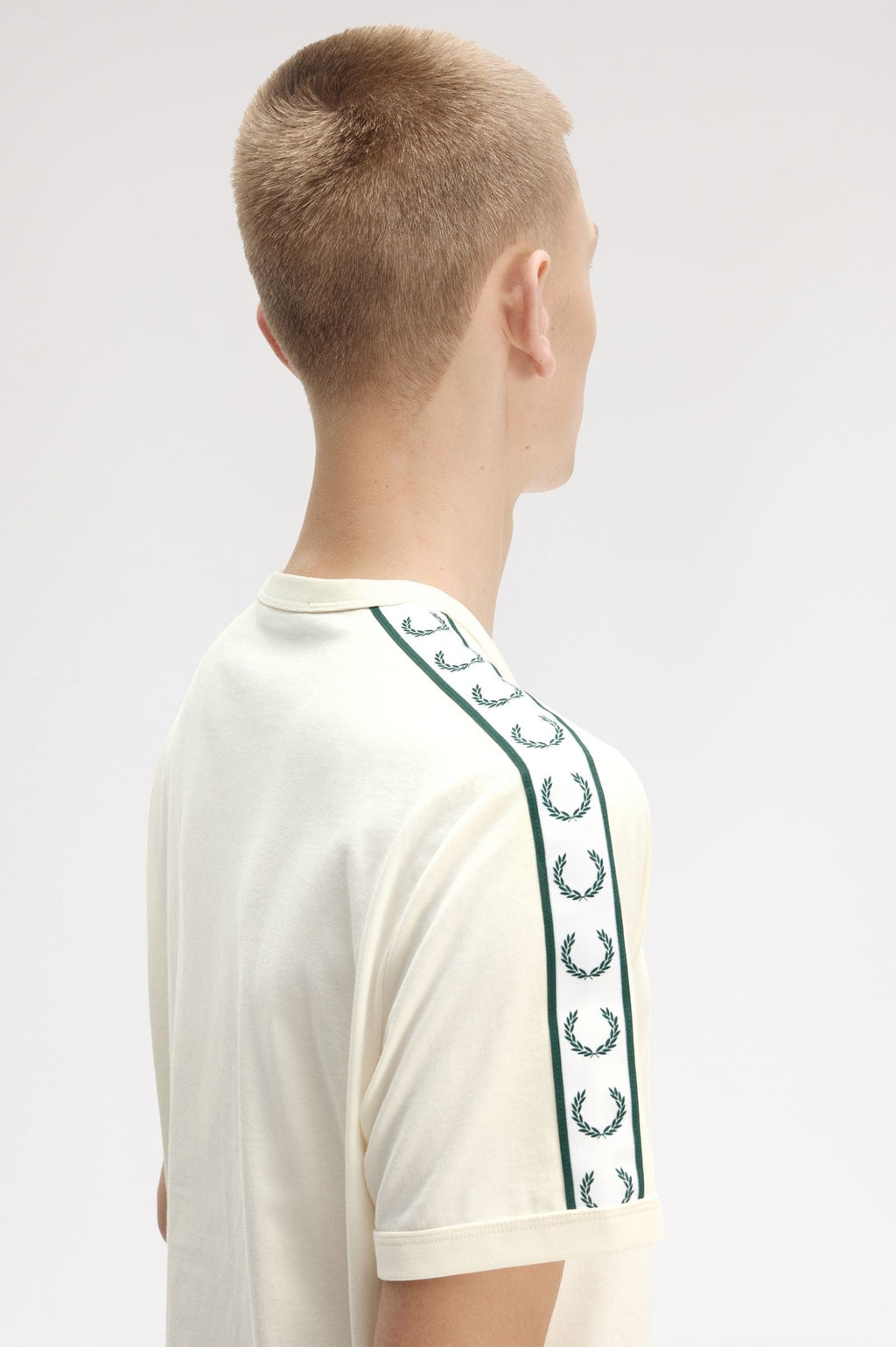 Fred Perry Contrast Tape Ringer T-Shirt Ecru