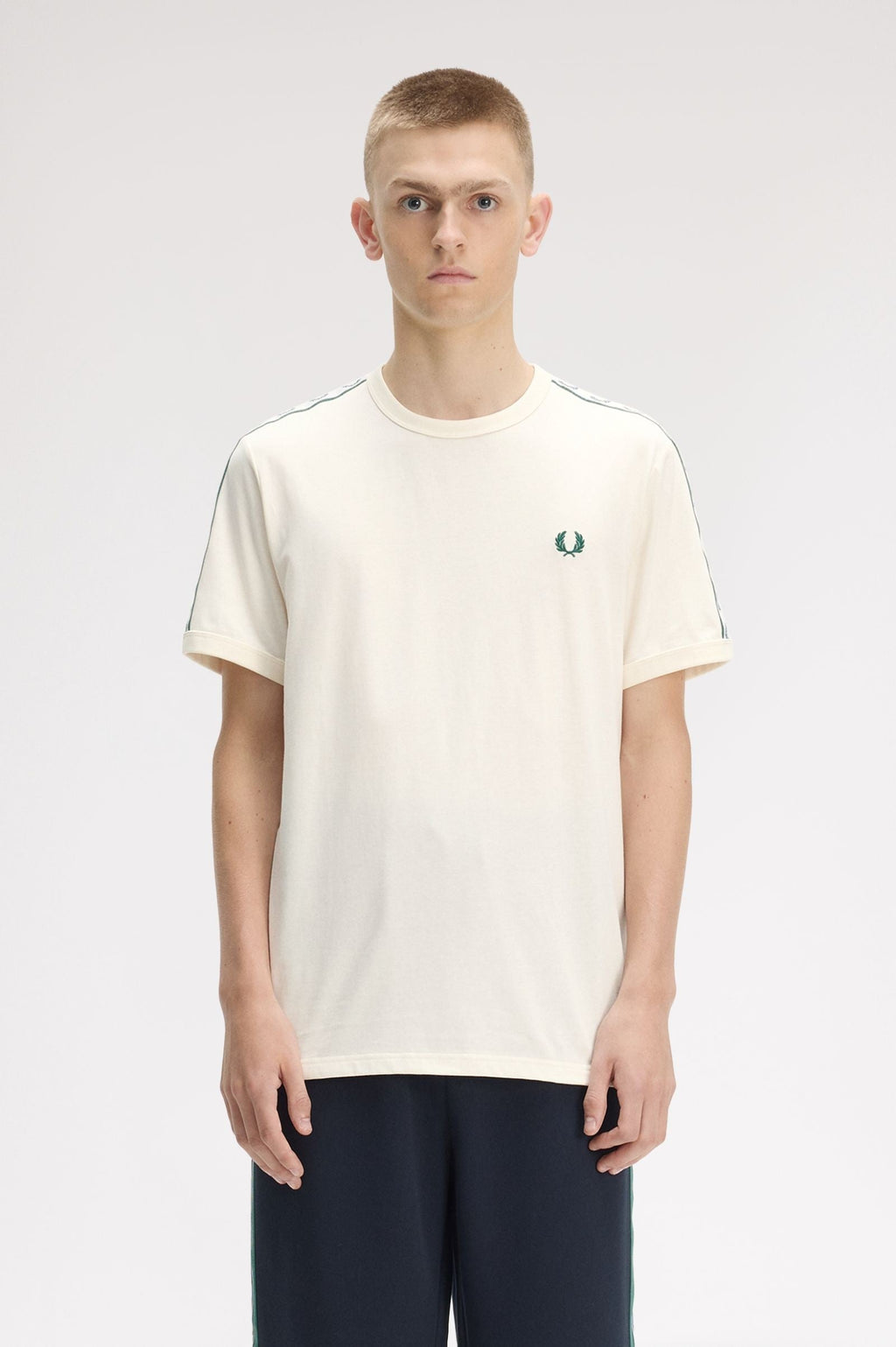 Fred Perry Contrast Tape Ringer T-Shirt Ecru
