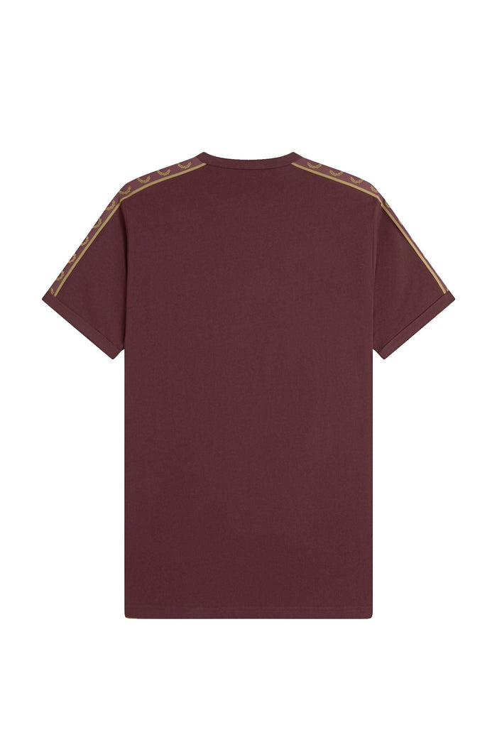 Fred Perry Contrast Tape Ringer T-Shirt Oxblood / Champagne