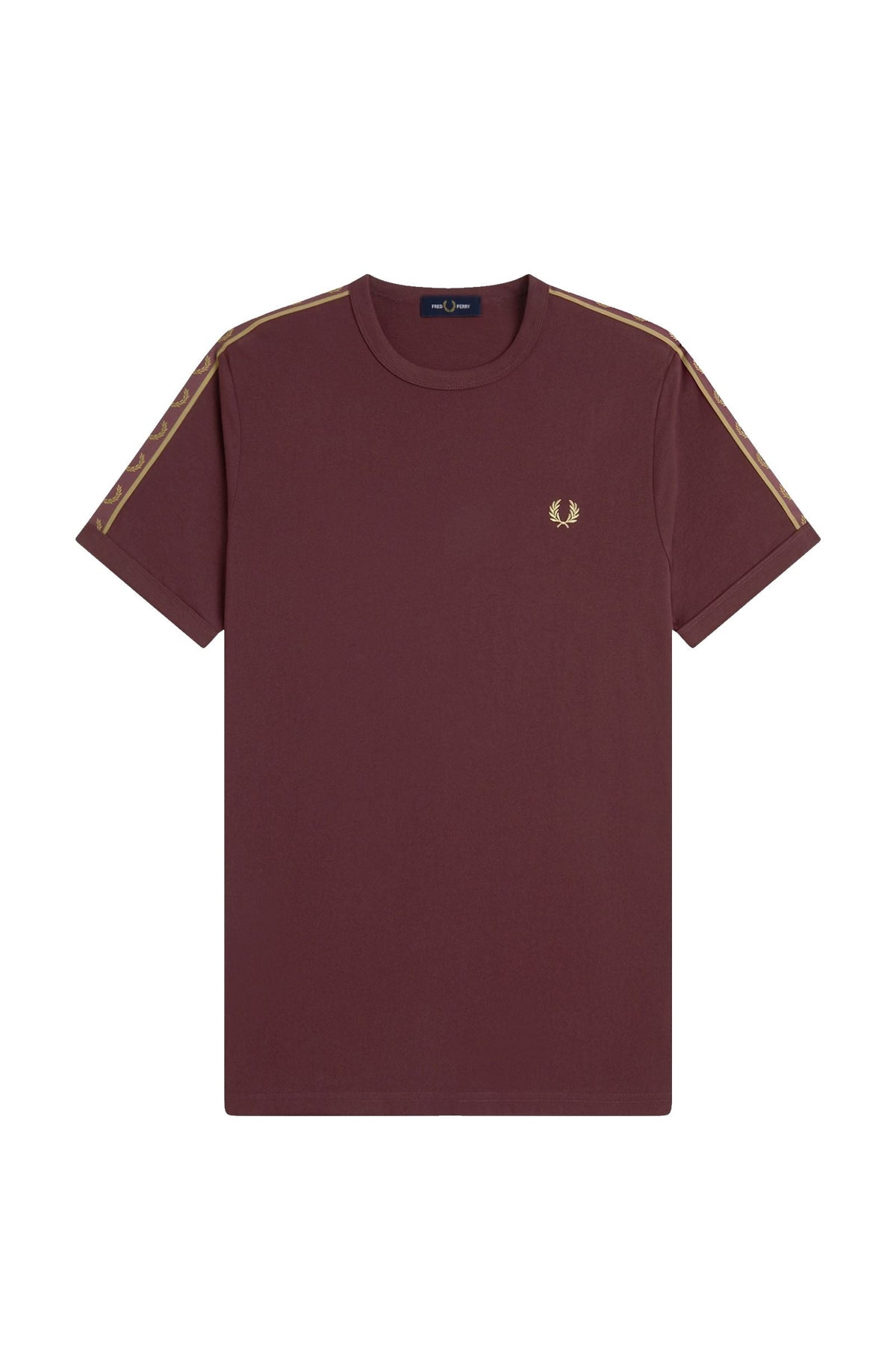 Fred Perry Contrast Tape Ringer T-Shirt Oxblood / Champagne