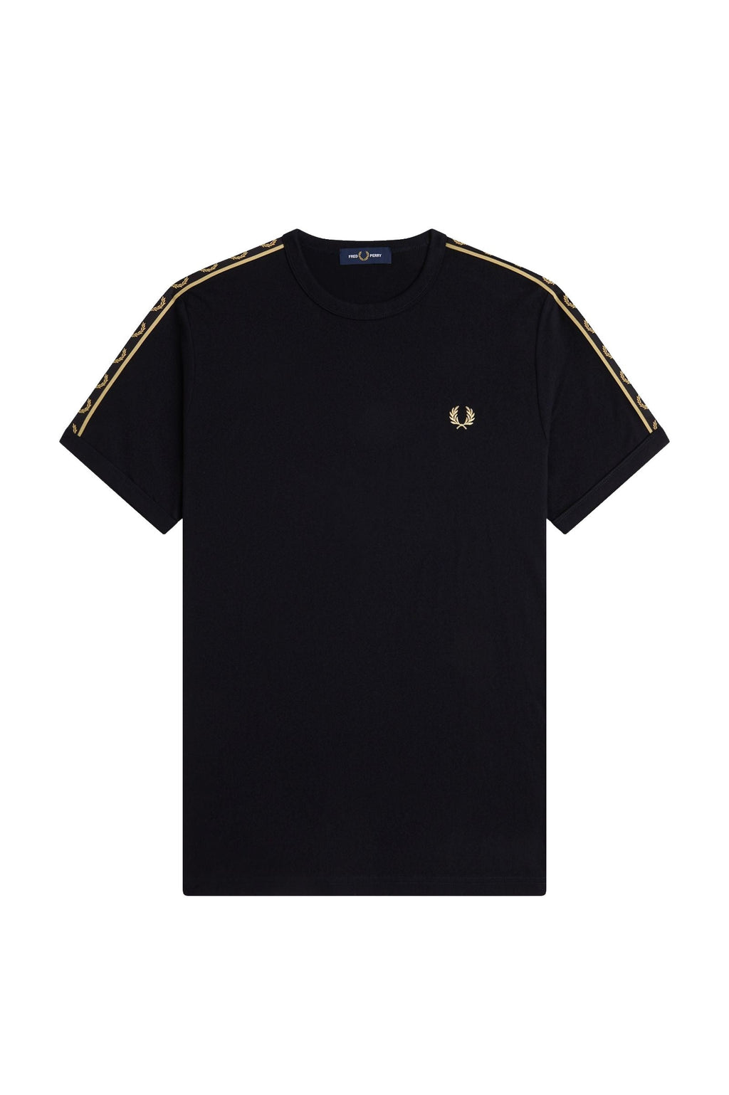 Fred Perry Contrast Tape Ringer T-Shirt Black / Champagne