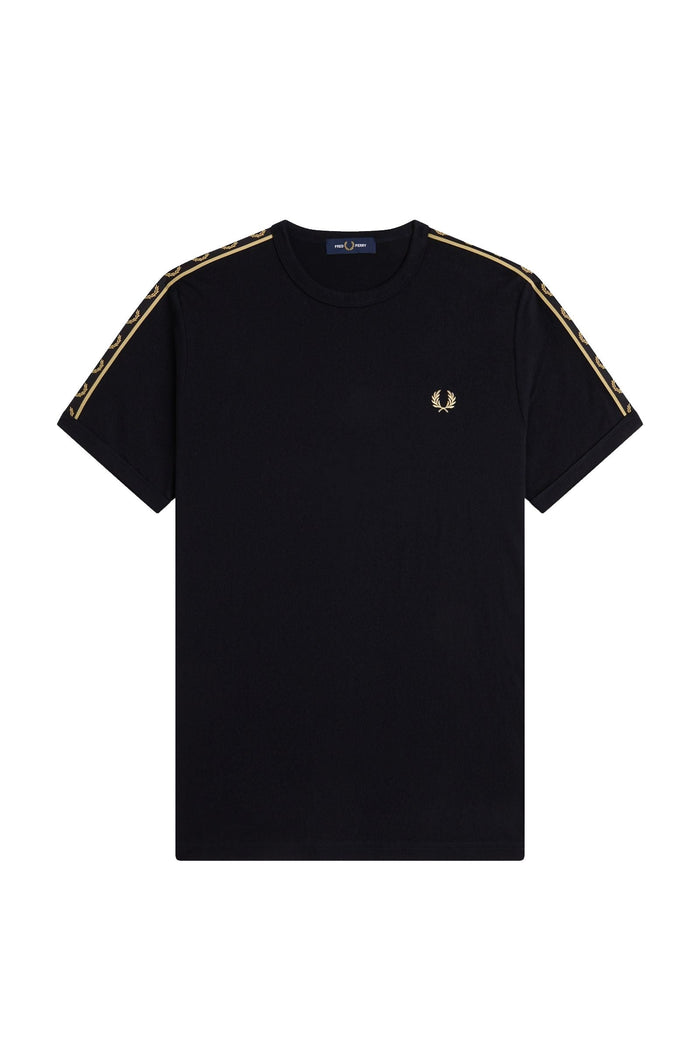 Fred Perry Contrast Tape Ringer T-Shirt Black / Champagne