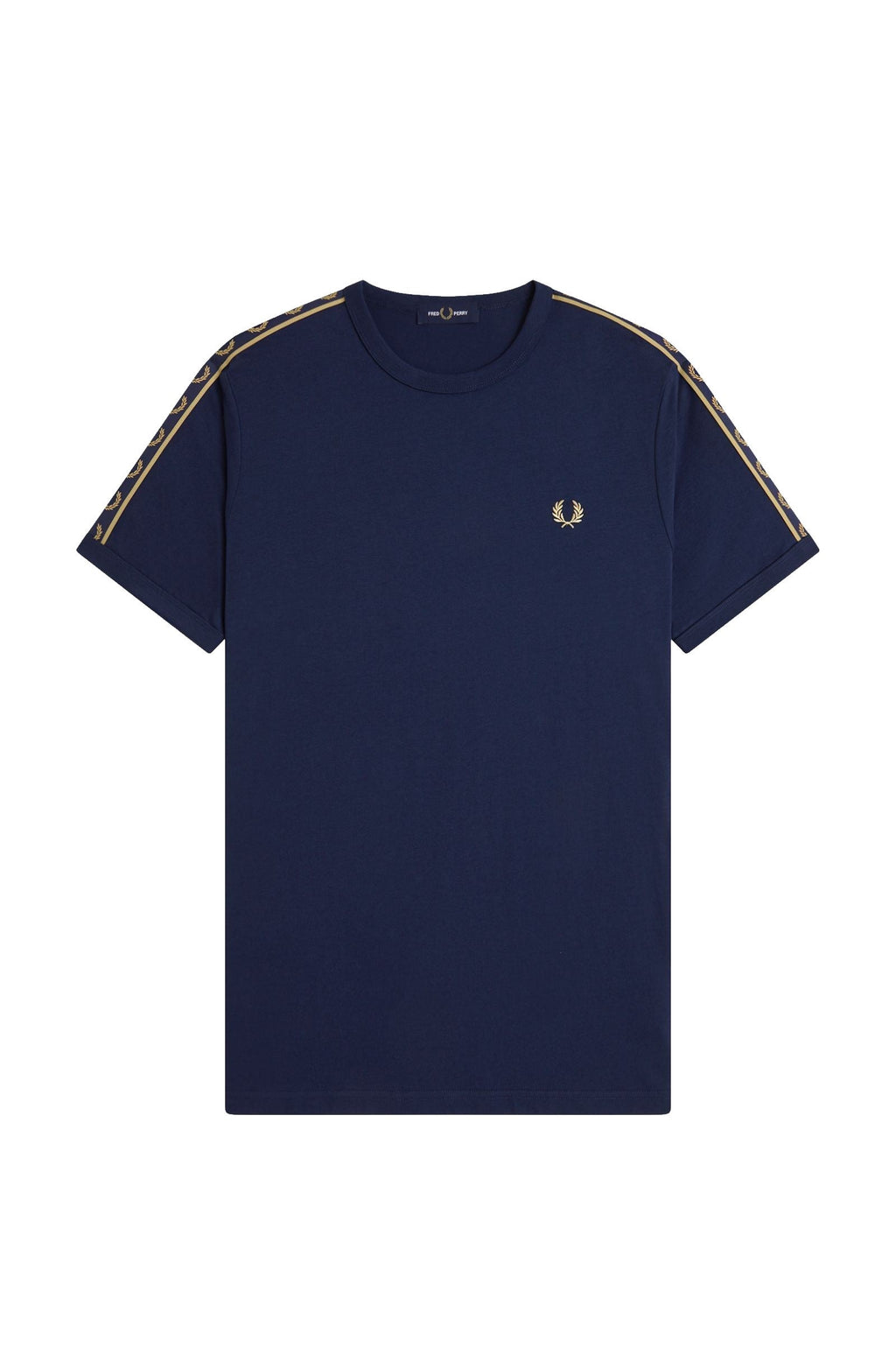Fred Perry Contrast Tape Ringer T-Shirt Tennis Blue / Champagne