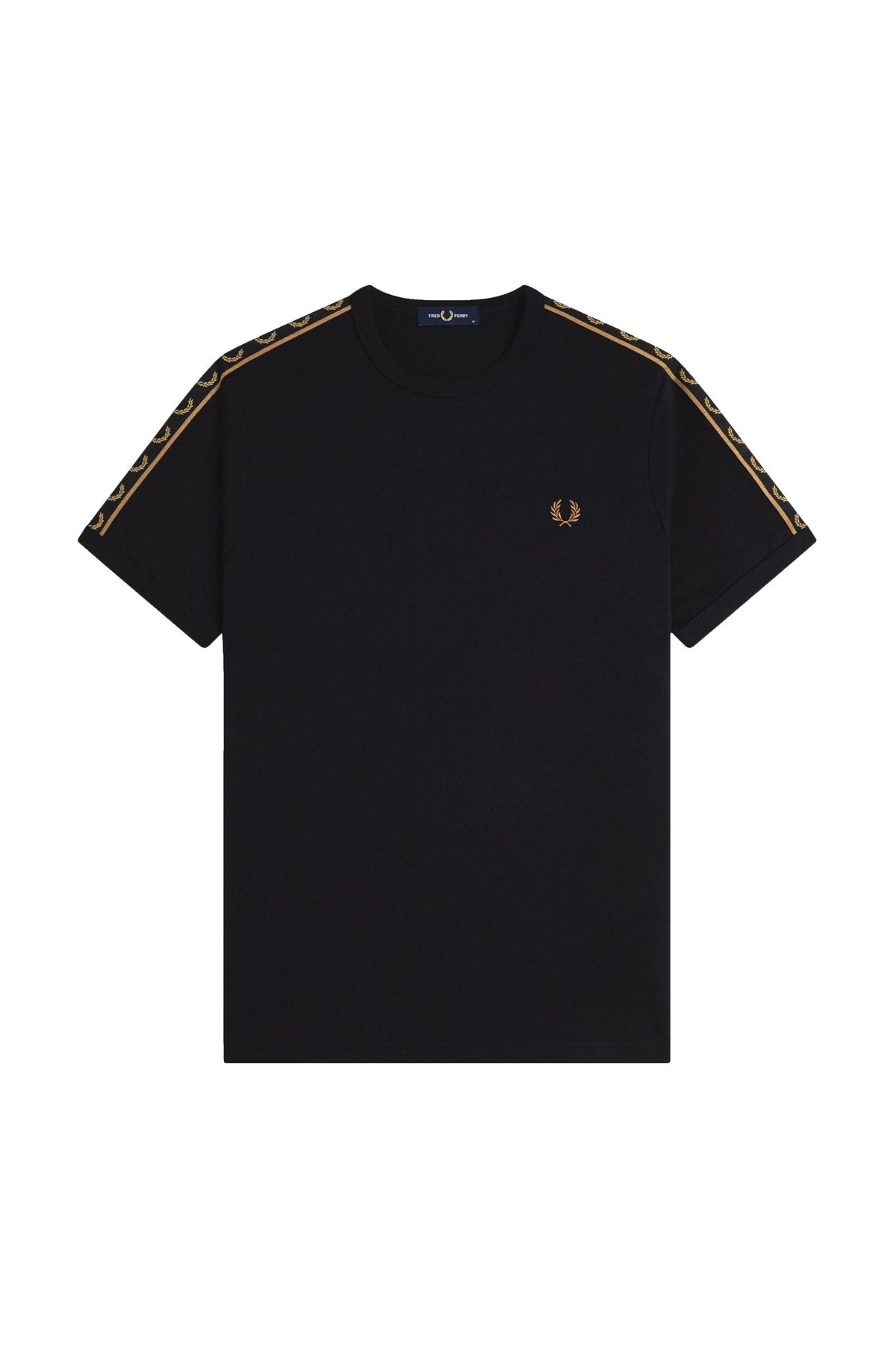 Fred Perry Taped Ringer T-Shirt Black / Shaded Stone