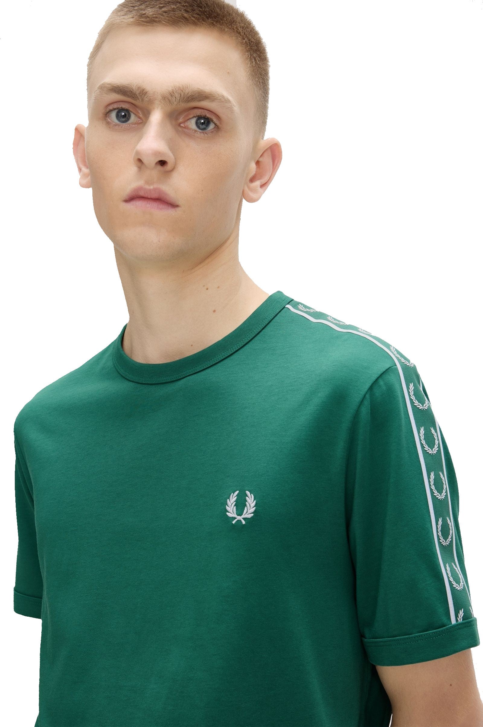 Fred Perry Contrast Tape Ringer T-Shirt Sport Green
