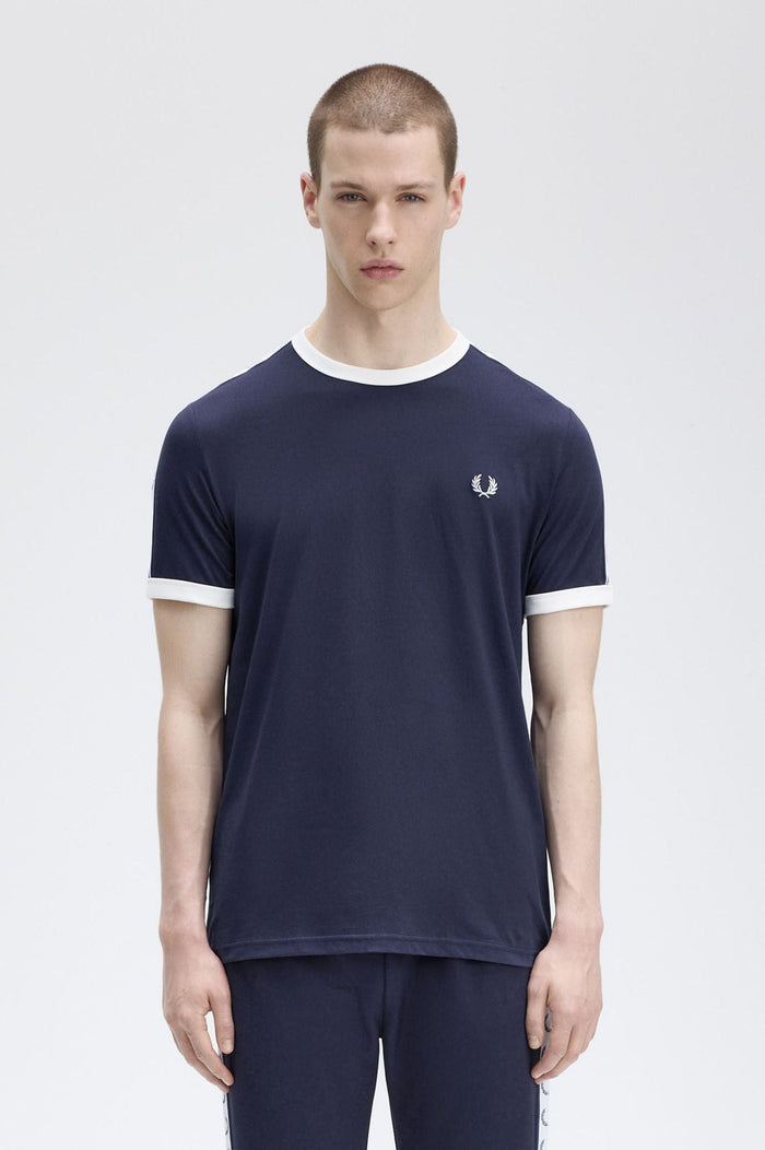 Fred Perry Taped Ringer T-Shirt M4620 Carbon Blue