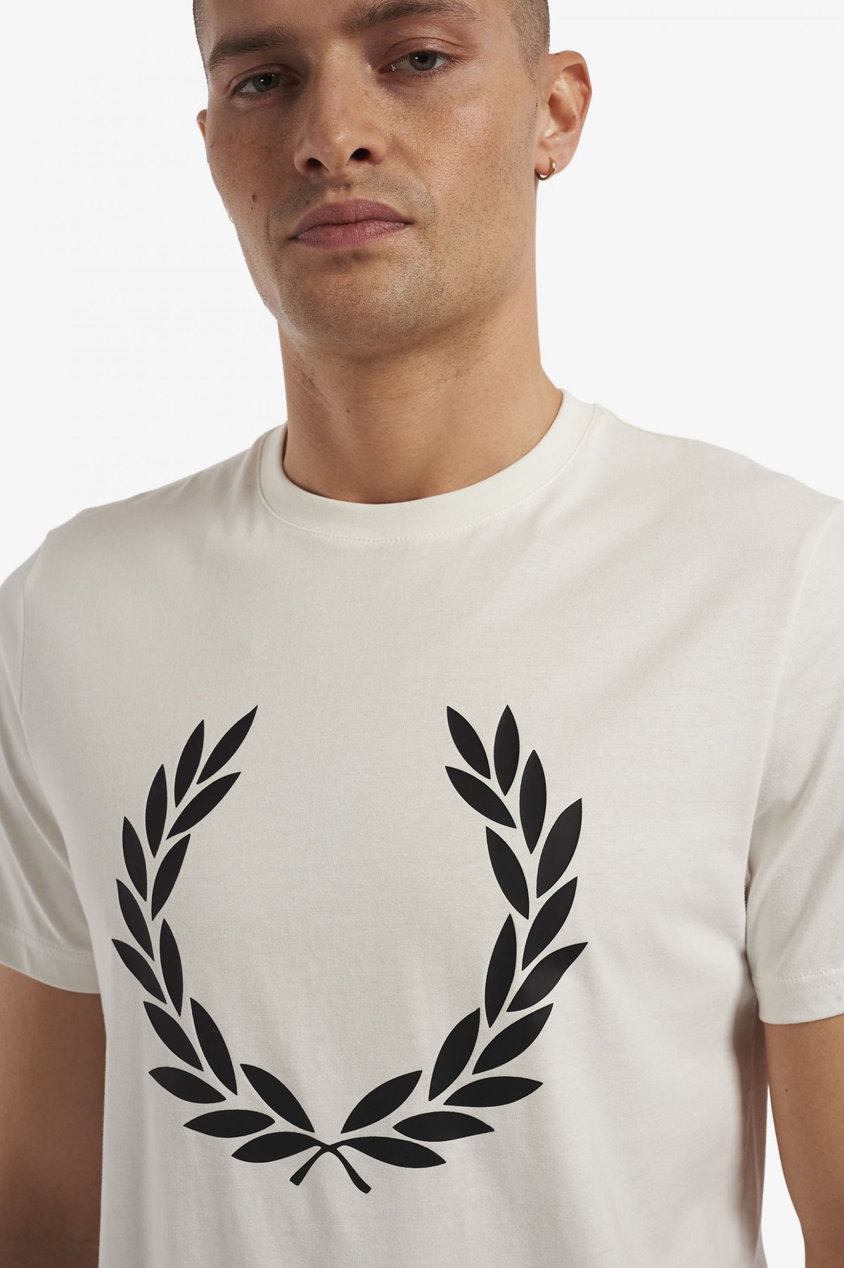 Fred Perry Laurel Wreath Print T-Shirt Snow White