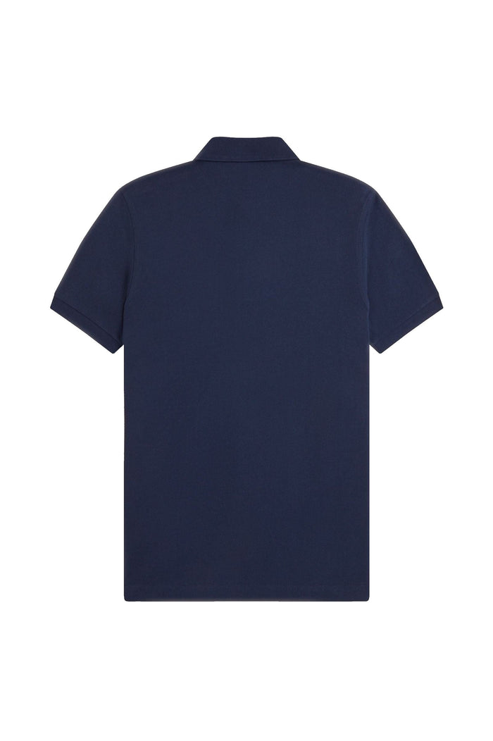 Fred Perry Slim Fit Plain Polo Tennis Blue / Lemon Barley