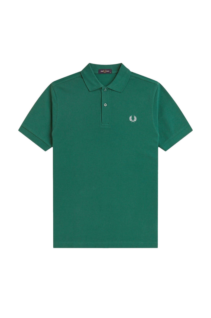 Fred Perry Slim Fit Plain Polo Sport Green / Light Ice
