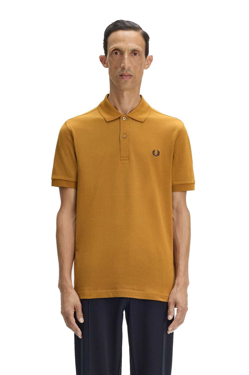 Fred Perry Slim Fit Plain Polo Dark Caramel / Navy