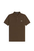 Fred Perry Slim Fit Plain Polo Burnt Tobacco / Stockport Blue