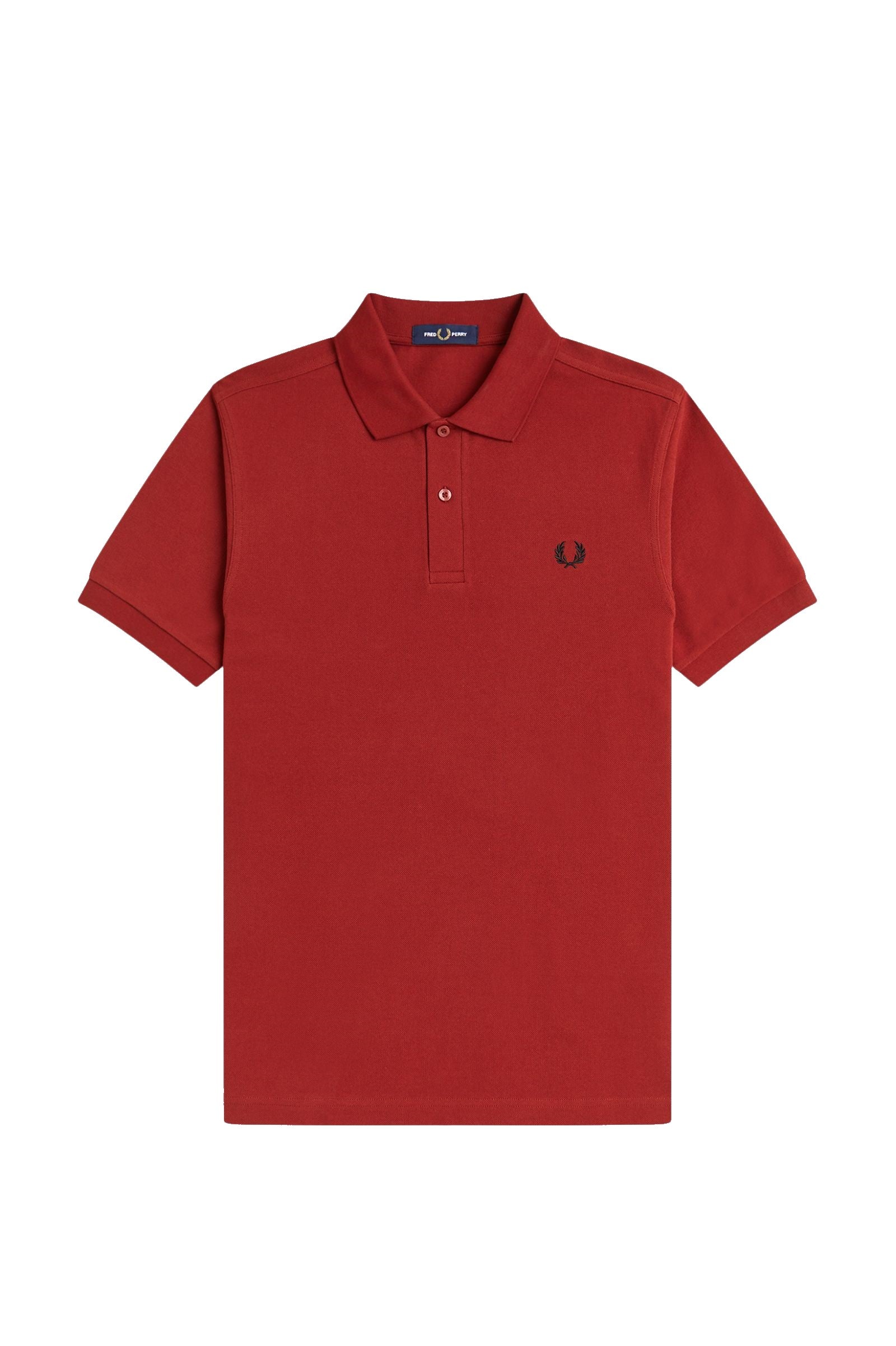 Fred Perry Slim Fit Plain Polo Burnt Red / Black