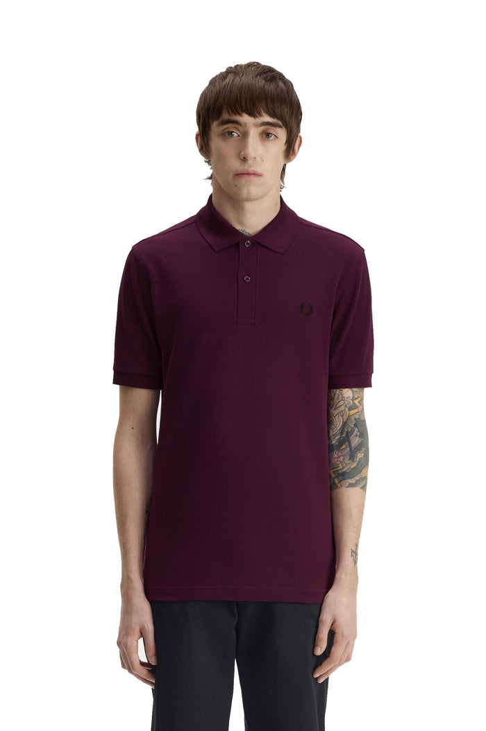 Fred Perry Slim Fit Plain Polo Plum / Black