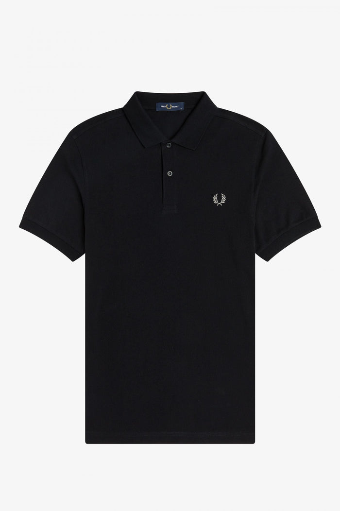 Fred Perry Slim Fit Plain Polo Black Chrome