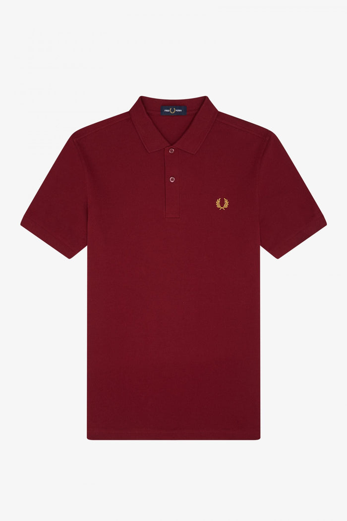 Fred Perry Slim Fit Plain Polo Tawny Port Gold