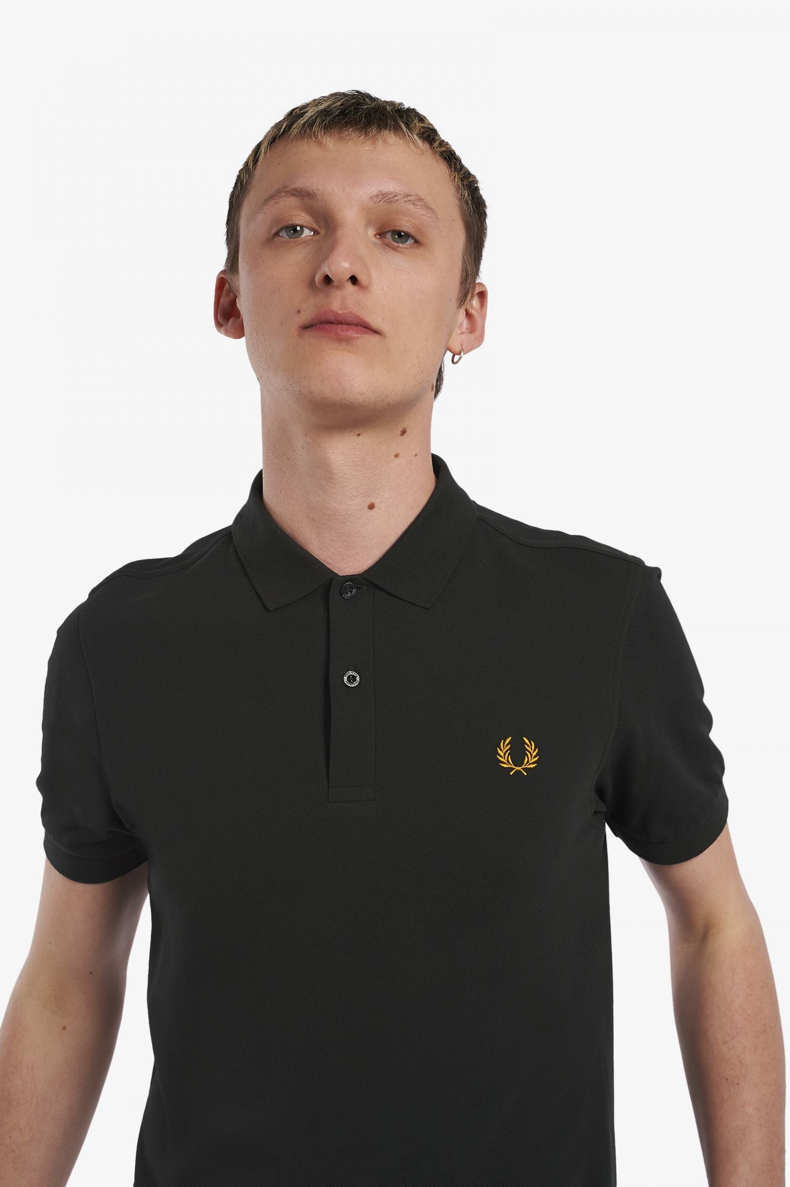 Fred Perry Slim Fit Plain Polo Night Green / Honey Gold