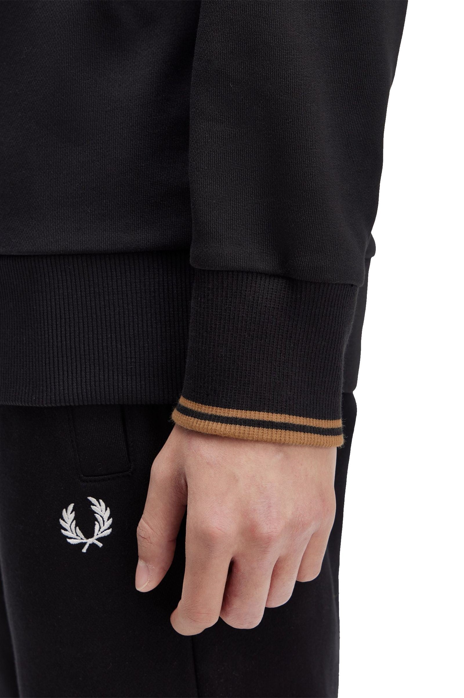 Fred Perry Crew Neck Sweatshirt Black / Shaded Stone