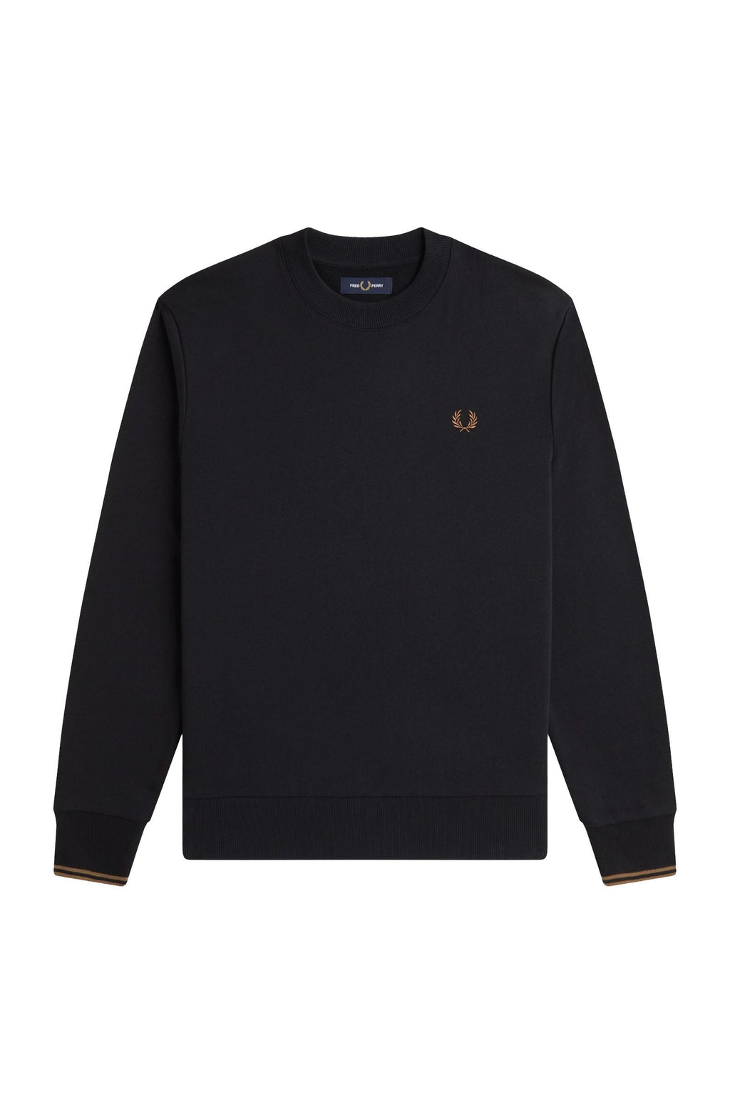 Fred Perry Crew Neck Sweatshirt Black / Shaded Stone